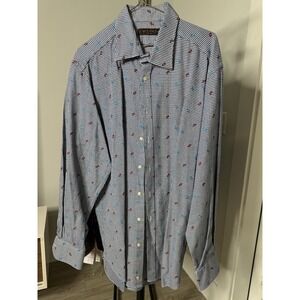 ETRO Milano Mens Long Sleeve Button Front Shirt Size 46 Italy EUC